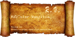 Rösler Vaszilia névjegykártya